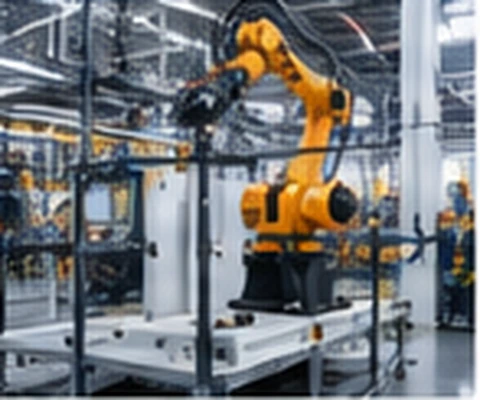 Ilustrasi peralatan pada lini produksi industri